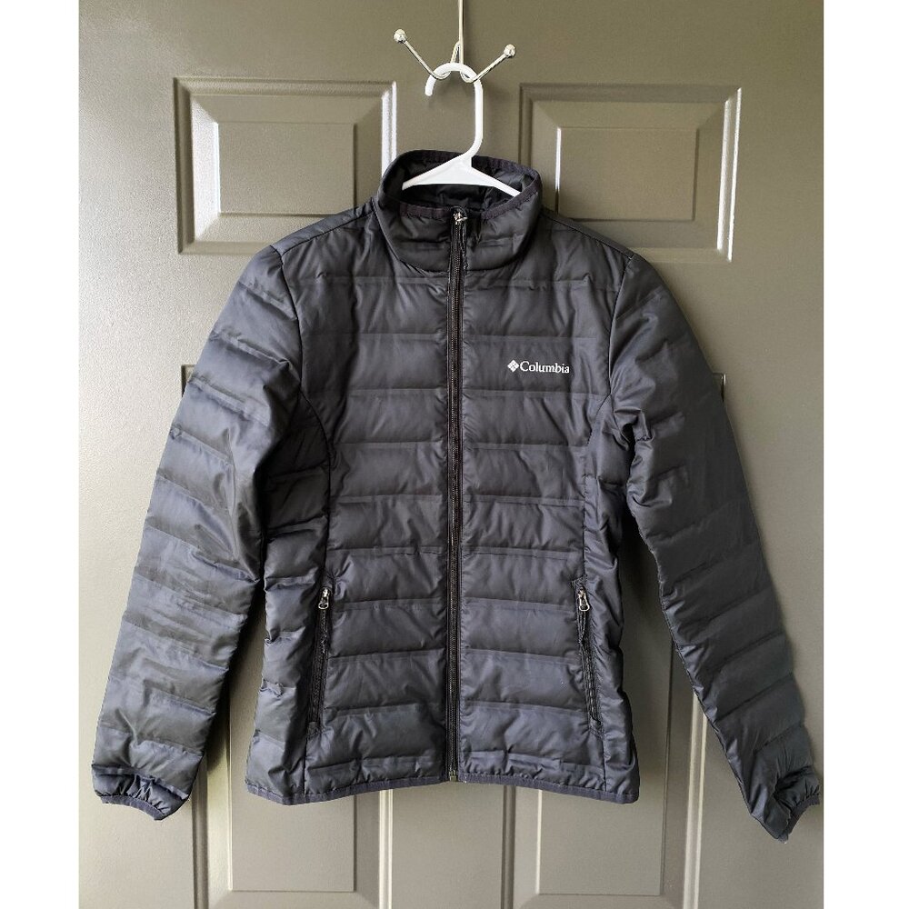 Columbia 650Down Puffer Jacket Womens Sz XXS/Girls Sz M Black Lightweight Zip